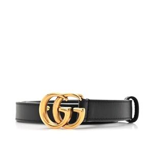 Gucci GG Marmont Thin Belt Black Gold 80 32